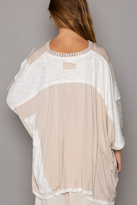 Oversized V Neck Oatmeal