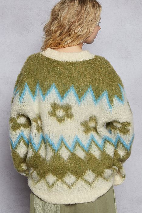 Cream Multi Flower Sweater