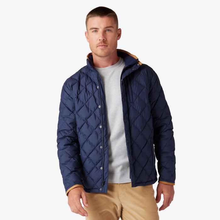 Belmot Quilted Jacket- Navy Solid