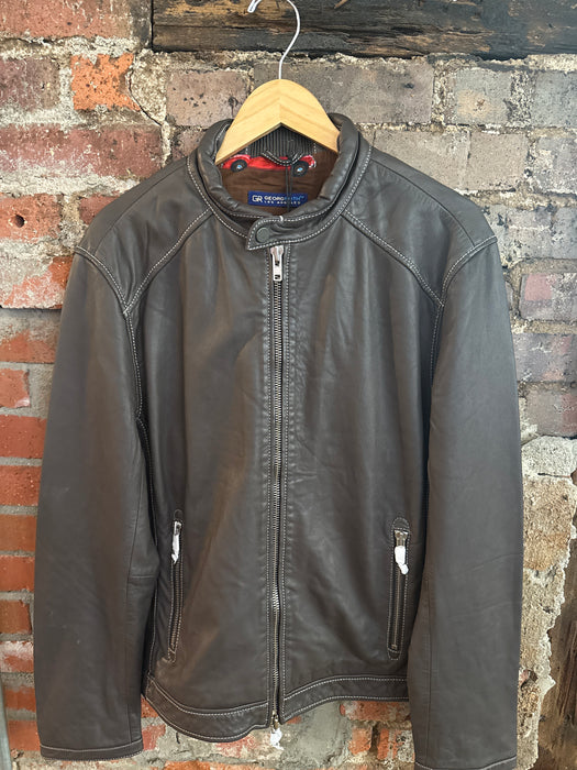 Moto Style Leather Jacket- Espresso