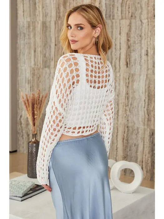 Solid Knit Tie Front Top