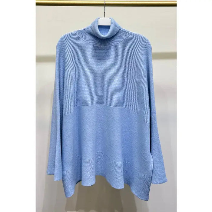 Relaxed Wide Sleeve Turtleneck Sweater