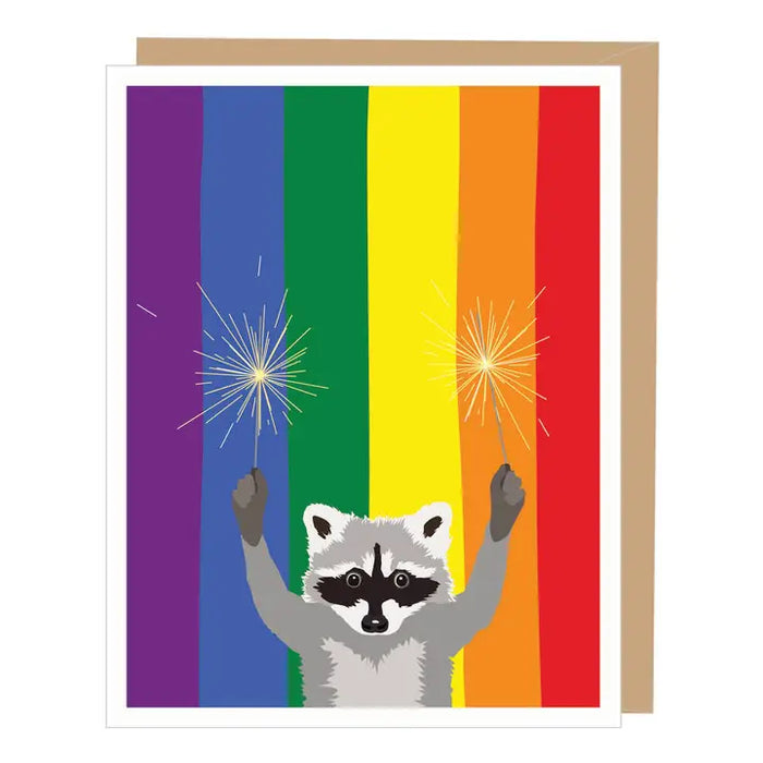 Racoon w/ Sparklers Card