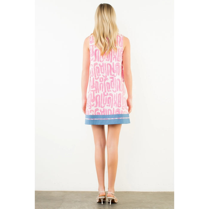 Sleeveless Abstract Pattern Dress