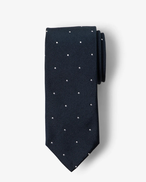 Navy Dot-Silk Tie