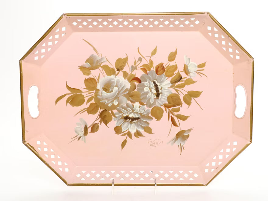Nashco Products Floral Motif Tole Tray