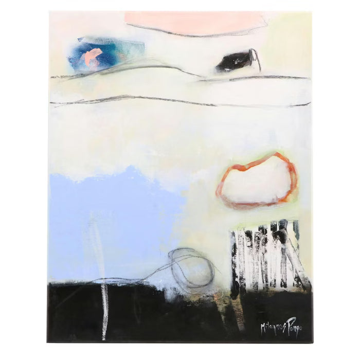 Milagros Pongo Abstract Mixed Media Painting "Ex-Blue," 2024