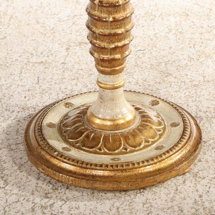 Florentine Wood Pedestal Side Table, 20th Century