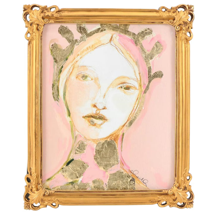 Stylized Embellished Giclée Portrait "Lucia," 21st Century
