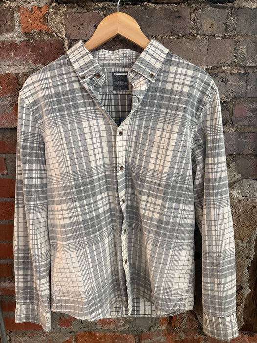 Cream/Black Corduroy  Plaid Button Up