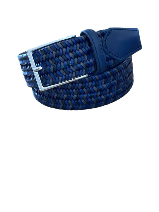 Freiburg Braided Navy/Grey Leather Belt