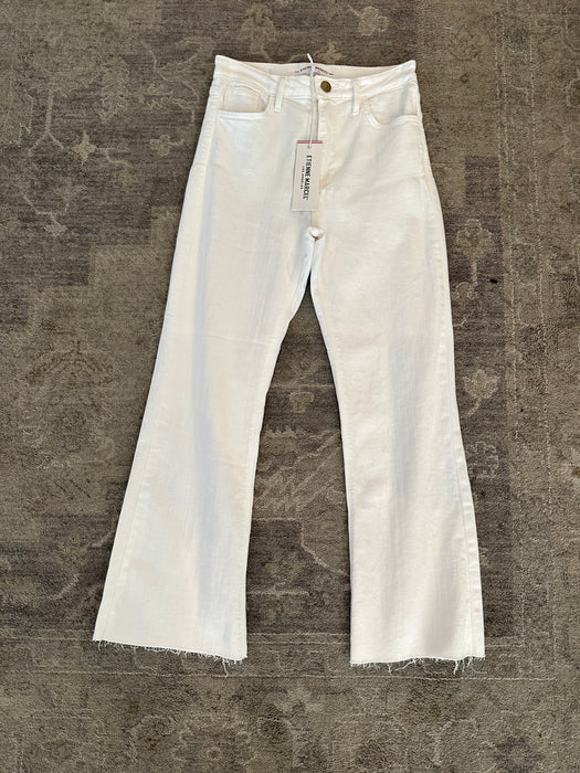 White Crop Flare Jeans