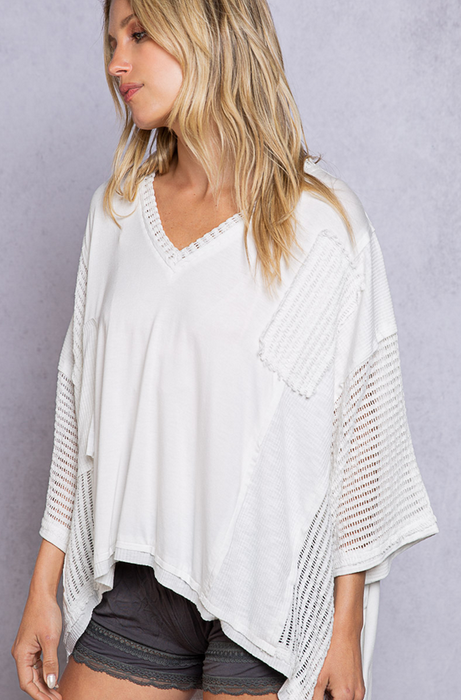 Oversized V Neck Ivory