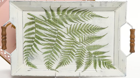 Leaf Motif Tole Tray