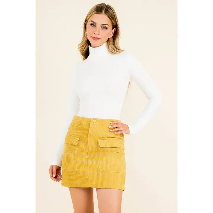 Corduroy Skirt with Pockets