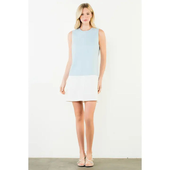 Sleeveless Round Neck Denim Dress
