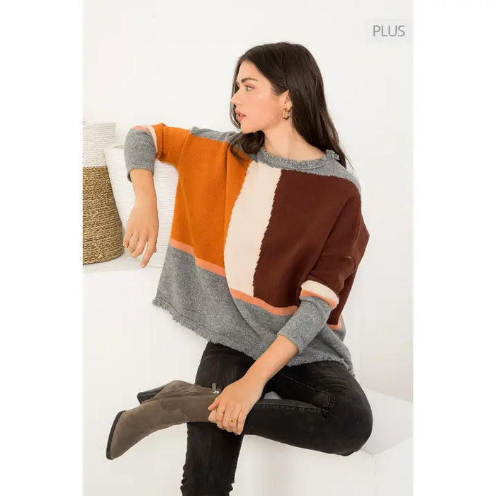 Colorblocked Knit Sweater