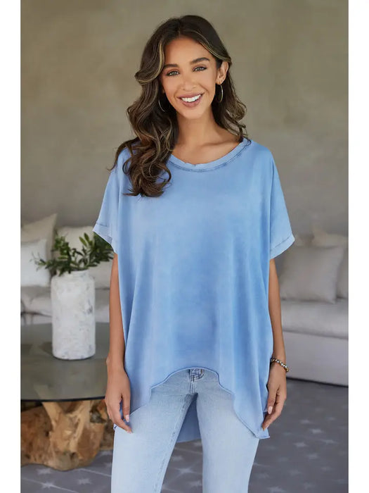 Cotton Mineral Wash Hi-Low T-Shirt