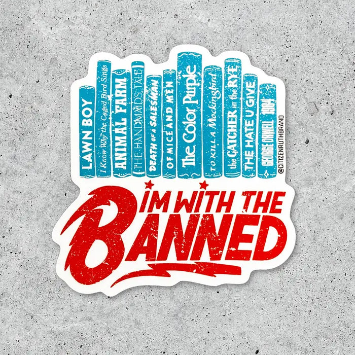 I'm with the Banned Books Bowie Style Vinyl Sticker