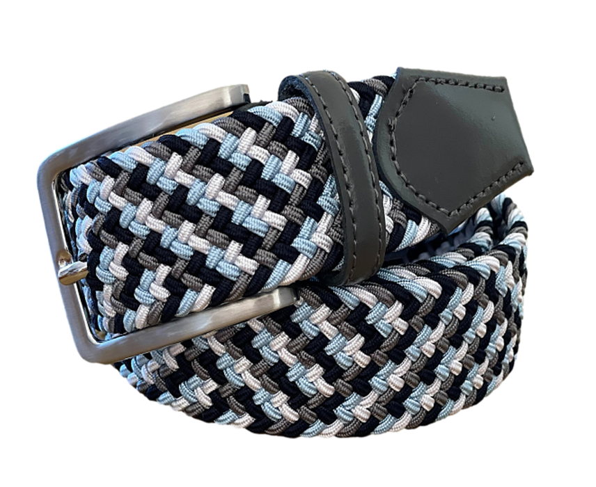 Multi Blue Braided Belt