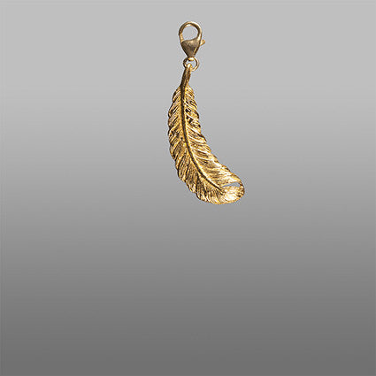 Shiny Gold Feather Charm