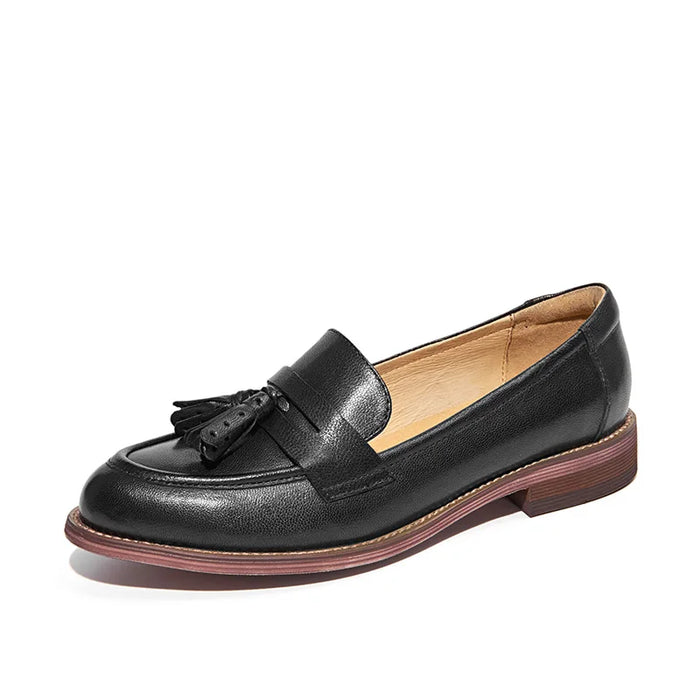 Leather, Black Tassel Loafers