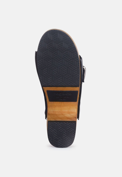 Yoruba Braided Leather Buckled Slide Clogs