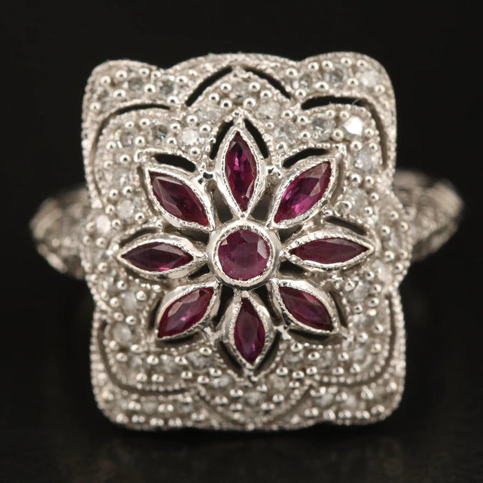 18K Diamond and Ruby Ring