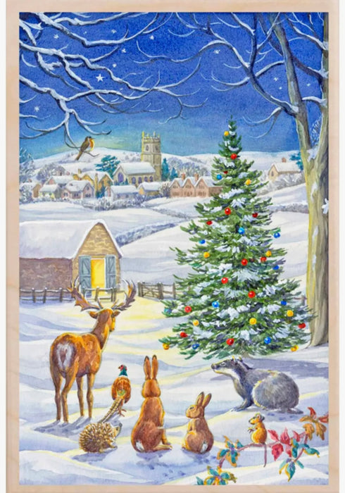 Waiting for Christmas Wooden Postcard