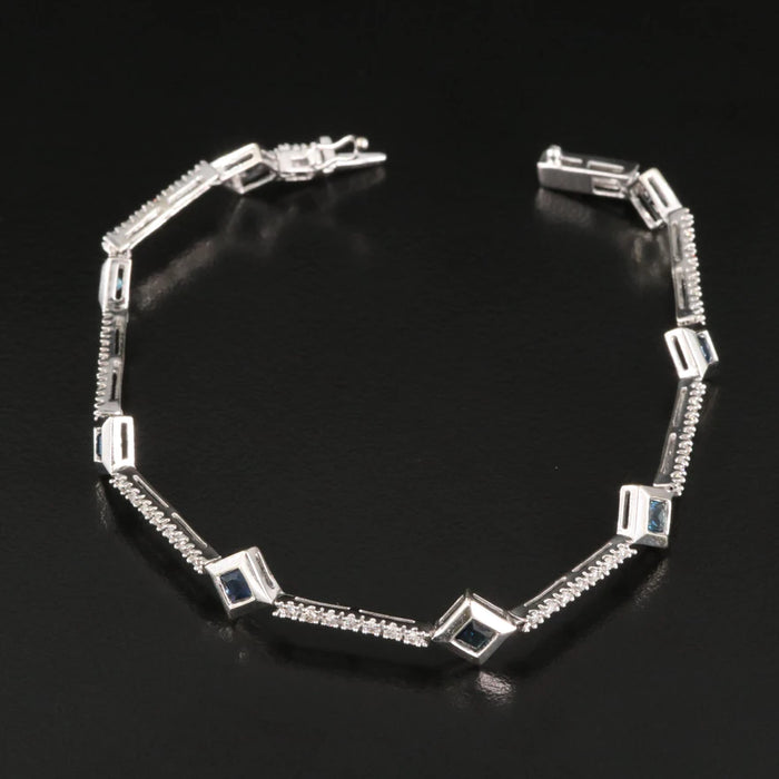 14K Sapphire and Diamond Bracelet