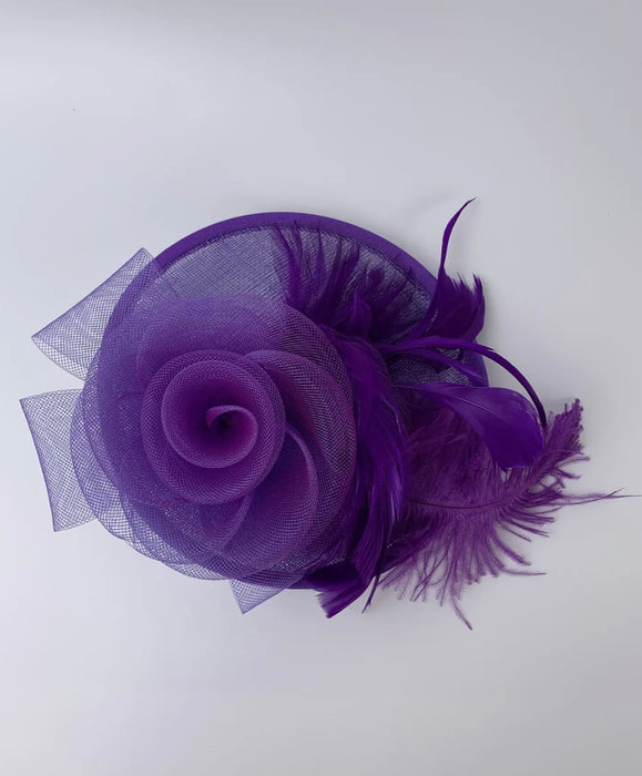 Derby Feather Fascinator -Purple