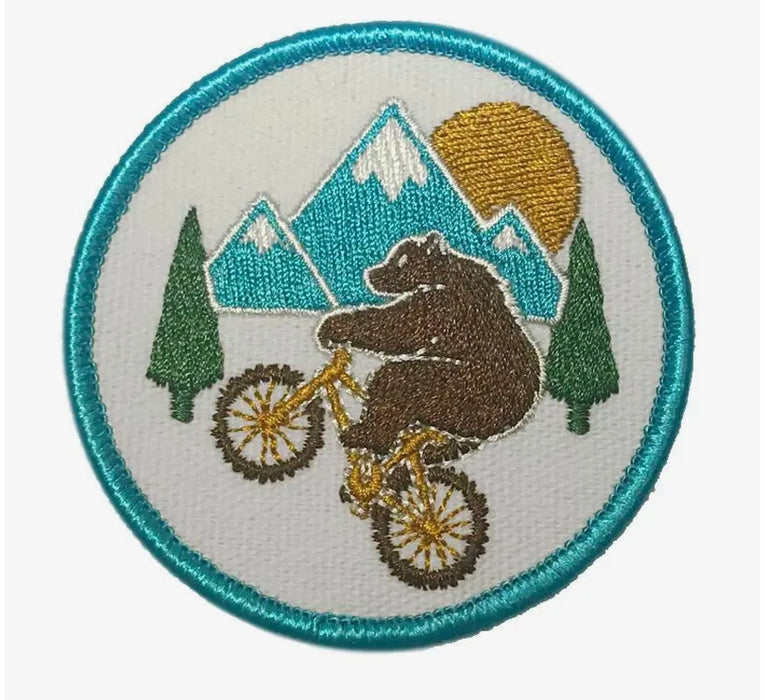 Wheelie Bear Bike Patch