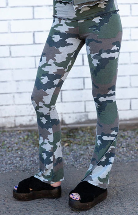French Terry Camo Bootleg Pant