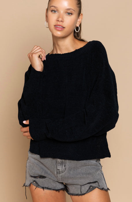 Black Backless Sweater
