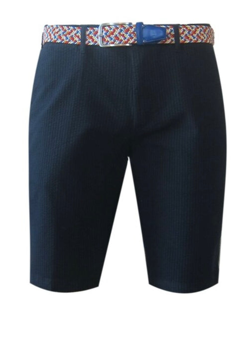 Navy Seersucker 9” Inseam Shorts