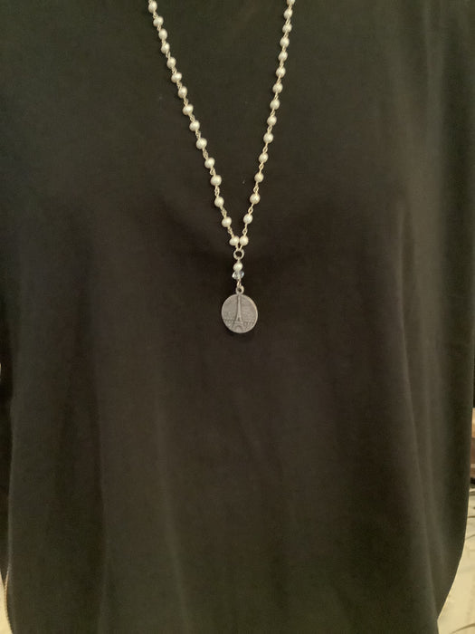 Eiffel Tower Coin Necklace